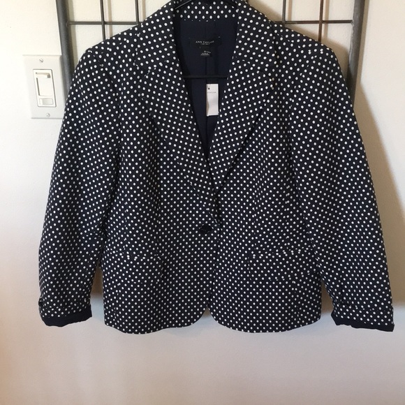 Ann Taylor Jackets & Blazers - Ann Taylor Polka Dot Blazer size 6 NWT